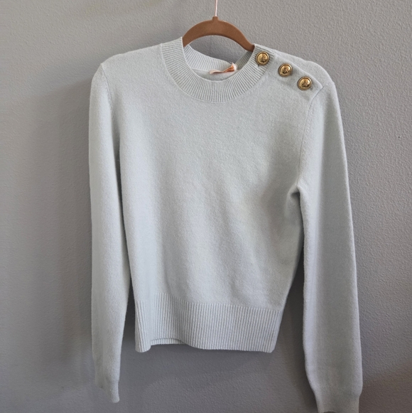 Tory Burch Sweaters - NWT Tory Burch Rose Sweater Iced Blue
